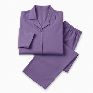 Set Pajamas unisex 100 % Cotton Plain Purple