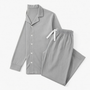 Small Solid Plain 100%Cotton Unisex Pajama Set