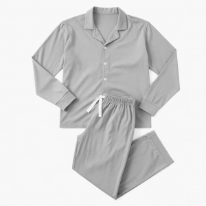 Small Solid Plain 100%Cotton Unisex Pajama Set