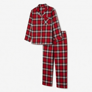 Set Pajamas a Check Buffalo Top & Pants Red X Small