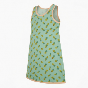 Pineapple Print Nightdress with Contrast Trim