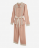 Elegant Pajamas with Bow Back Women with Design Splice Lace for All Seasons