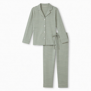 Sleek and Stylish Womens Casual Pajama Set with Comfortable Stripe Design