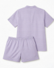 Shortie Pajama Set Striped 2 Piece Women Button Up