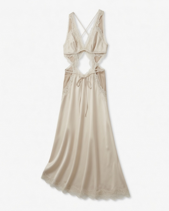 Sophisticated Pajamas Women with Lace Cutout without Back Style Nightgown