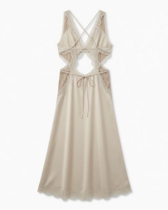Sophisticated Pajamas Women with Lace Cutout without Back Style Nightgown