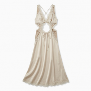 Sophisticated Pajamas Women with Lace Cutout without Back Style Nightgown
