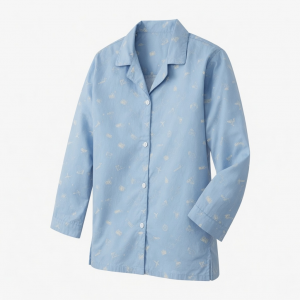 Pajama, Top Only Small 100% Cotton Button Up Travel Themed