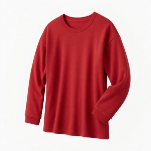 Pajama Top Womens Red Solid Pullover Soft Minimalist