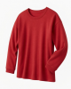 Pajama Top Womens Red Solid Pullover Soft Minimalist