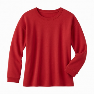 Pajama Top Womens Red Solid Pullover Soft Minimalist