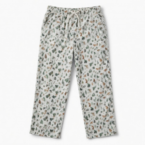 Lilka Pajama Pants Womens Small White Forest Animal Print Flannel Lounge Sleep