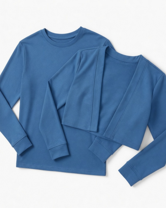 Women 2 Piece Long Sleeve A Blue