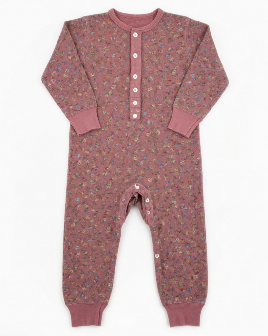 Vintage Country Floral Thermal Union Suit Pajamas