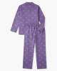 Pajamas Set Bicycle Purple Print Flannel Women Sleepwear