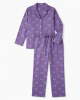 Pajamas Set Bicycle Purple Print Flannel Women Sleepwear