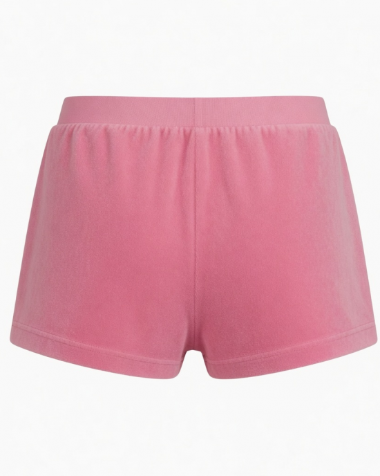 Velour Sleep Shorts Pink Monogram Embossed Lounge Pajamas